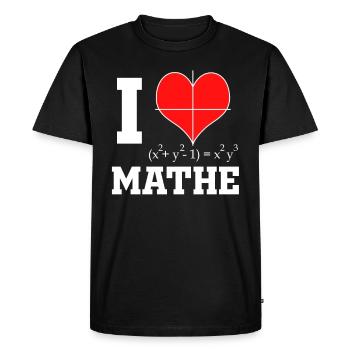 J’aime les mathématiques - Mathématicien et professeur de mathématiques Cœur - T-shirt Premium bio Homme - noir - Devant - Nico (187cm)