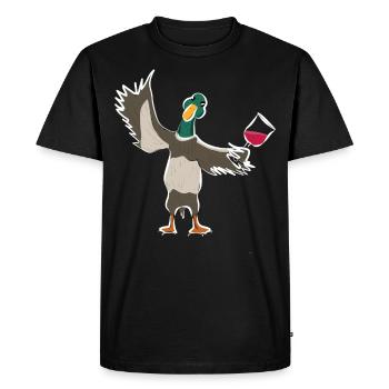 Sweet duck duck with red wine invites you to drink - Men's Premium Organic T-Shirt - black - Front - Nico (187cm)