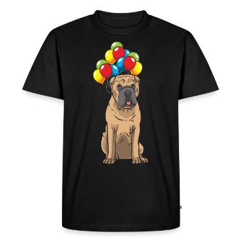 Shar Pei chien avec des ballons - T-shirt Premium bio Homme - noir - Devant - Nico (187cm)