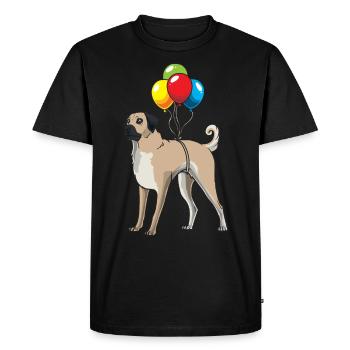 Kangal dog with colorful balloons - Men's Premium Organic T-Shirt - black - Front - Nico (187cm)