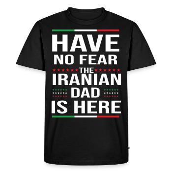 Iran père Iran Enseign - T-shirt Premium bio Homme - noir - Devant - Nico (187cm)