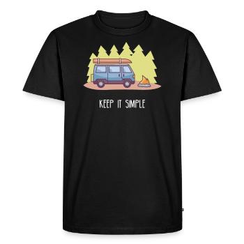 Keep it Simple I Camping Van Camping Motif - T-shirt Premium bio Homme - noir - Devant - Nico (187cm)