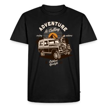 L’aventure appelle le véhicule tout-terrain hors route extérieur - T-shirt Premium bio Homme - noir - Devant - Nico (187cm)
