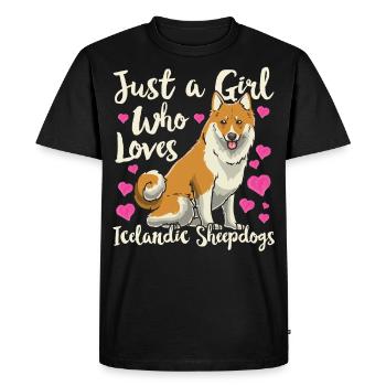 Icelandic Spitz Dog Icelandic Spitz Dog - Men's Premium Organic T-Shirt - black - Front - Nico (187cm)