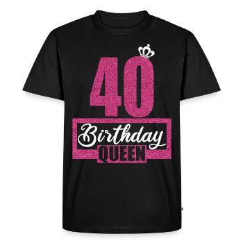 40e anniversaire 40 ans 40 Birthday Queen - T-shirt Premium bio Homme - noir - Devant - Nico (187cm)