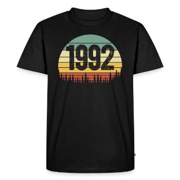 Born in 1992 - Men's Premium Organic T-Shirt - black - Front - Nico (187cm)