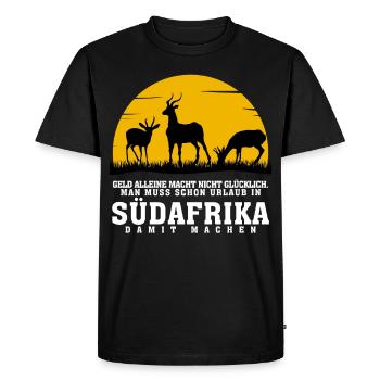 Afrique du Sud Gazelles Coucher de soleil - T-shirt Premium bio Homme - noir - Devant - Nico (187cm)