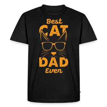 Best Cat Dad Ever, Cat Daddy Gift - Männer Premium Bio T-Shirt - Schwarz - Vorne - Nico (187cm)