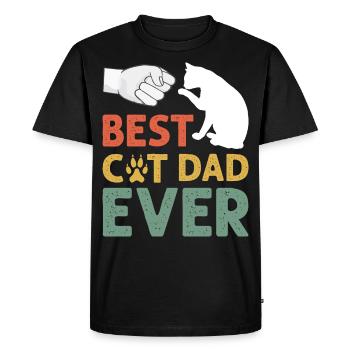 Best Cat Dad Ever, Cat Daddy Gift - T-shirt Premium bio Homme - noir - Devant - Nico (187cm)