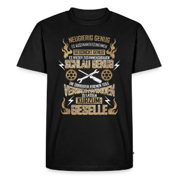Geselle - Neugierig Geschickt Schlau - Männer Premium Bio T-Shirt - Schwarz - Vorne - Nico (187cm)