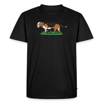 Allemand Bracke I chien de chasse motif pour les chasseurs - T-shirt Premium bio Homme - noir - Devant - Nico (187cm)