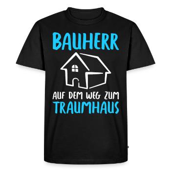 Bauherr Auf dem Weg zum Traumhaus Bauherren - Männer Premium Bio T-Shirt - Schwarz - Vorne - Nico (187cm)