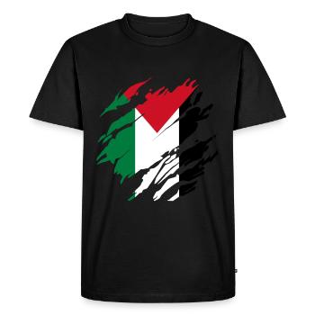 Gaza Palestine Drapeau palestinien - T-shirt Premium bio Homme - noir - Devant - Nico (187cm)