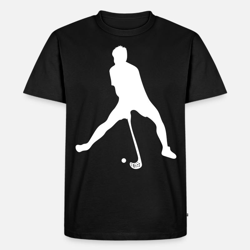 Floorball - Männer Premium Bio T-Shirt - Schwarz