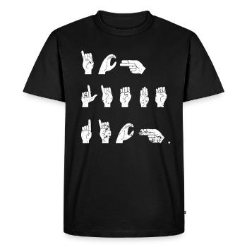 Sign language I love you sign - Men's Premium Organic T-Shirt - black - Front - Nico (187cm)