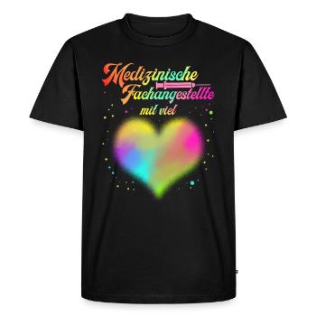 Medizinische Fachangestellte mit viel Herz - Männer Premium Bio T-Shirt - Schwarz - Vorne - Nico (187cm)