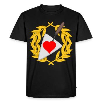 Maurerkelle chantier maison construction maison construire coeur - T-shirt Premium bio Homme - noir - Devant - Nico (187cm)