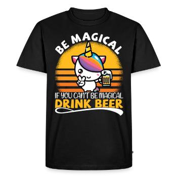 Beer drinkers drinking beer sayings beer unicorn - Men's Premium Organic T-Shirt - black - Front - Nico (187cm)