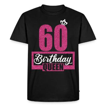 60e anniversaire 60 ans 60 Birthday Queen - T-shirt Premium bio Homme - noir - Devant - Nico (187cm)