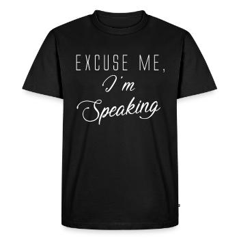 Ich Spreche - Men's Premium Organic T-Shirt - black - Front - Nico (187cm)
