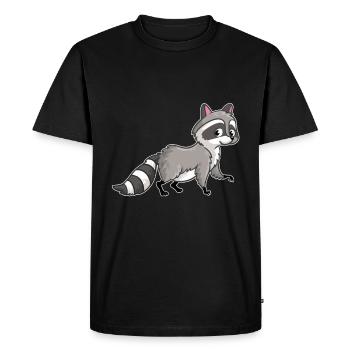 Doux raton laveur Amour des animaux - T-shirt Premium bio Homme - noir - Devant - Nico (187cm)