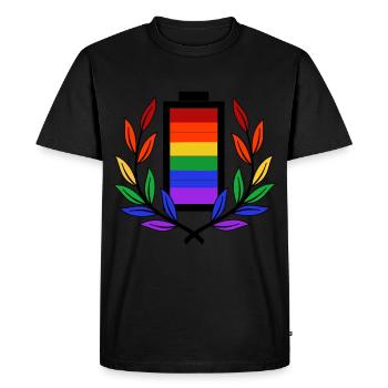 Battery Battery LGBT Homosexuality Gay Pride - Men's Premium Organic T-Shirt - black - Front - Nico (187cm)