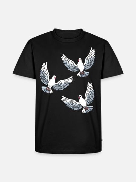 Pigeons Oiseaux - T-shirt Premium bio Homme - noir
