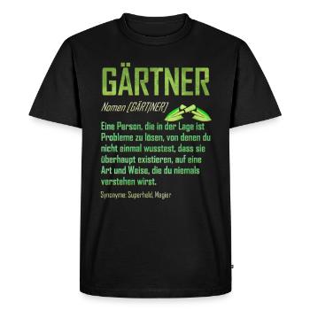 Gärtner Lustige Definition - Garten & Gartenarbeit - Männer Premium Bio T-Shirt - Schwarz - Vorne - Nico (187cm)