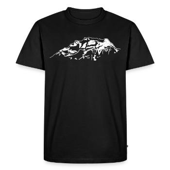 Croquis de la montagne Zugspitze - T-shirt Premium bio Homme - noir - Devant - Nico (187cm)