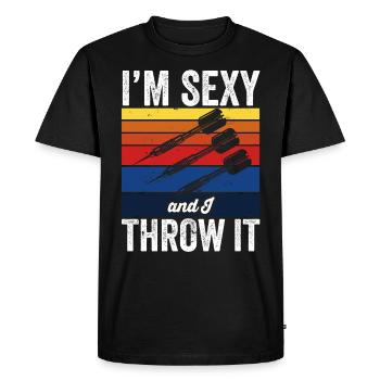 Dans le cadeau sexy et I Throw It Dartspieler - T-shirt Premium bio Homme - noir - Devant - Nico (187cm)
