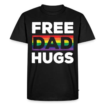Free Dad Hugs Rainbow LGBT Pride Fathers Day - Men's Premium Organic T-Shirt - black - Front - Nico (187cm)
