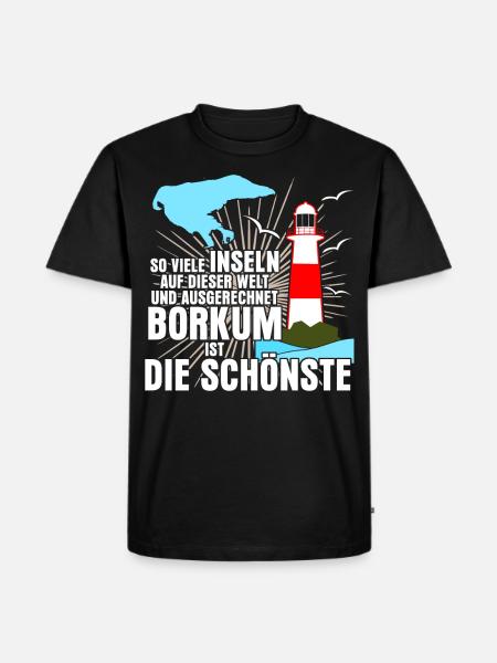 Borkum Insel Spruch - Männer Premium Bio T-Shirt - Schwarz