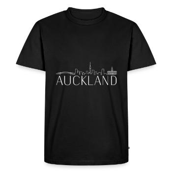 Auckland Skyline Nouvelle-Zélande État insulaire - T-shirt Premium bio Homme - noir - Devant - Nico (187cm)