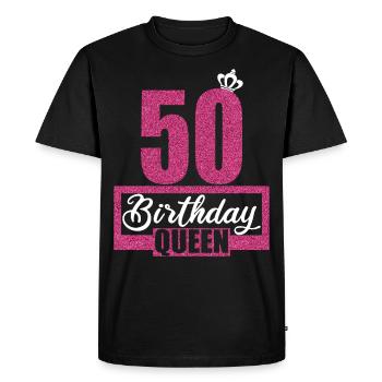 50e anniversaire 50 ans 50 années 50 Birthday Queen - T-shirt Premium bio Homme - noir - Devant - Nico (187cm)