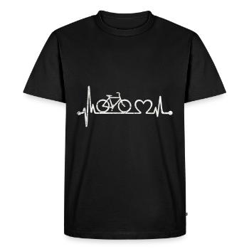 Vélo de battement de coeur - T-shirt Premium bio Homme - noir - Devant - Nico (187cm)
