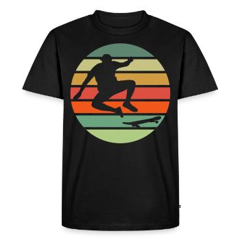 Skateur de skateboard rétro vintage skateboarders - T-shirt Premium bio Homme - noir - Devant - Nico (187cm)