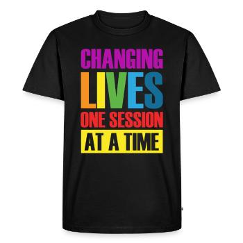 Life Changing One Session Aba Therapy BCBA - Men's Premium Organic T-Shirt - black - Front - Nico (187cm)