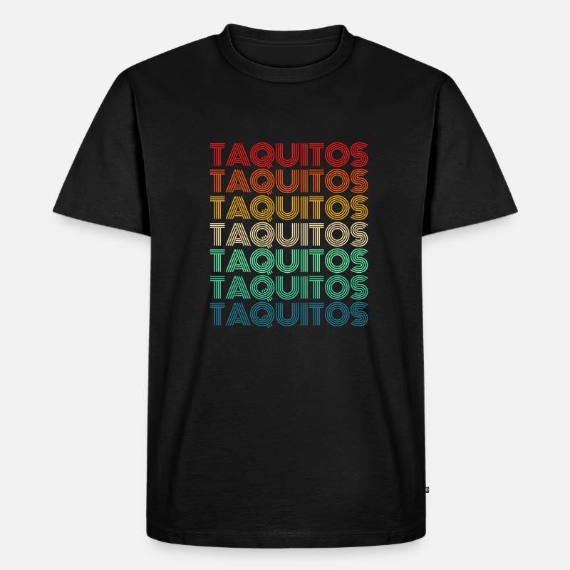 Taquitos Retro - Männer Premium Bio T-Shirt - Schwarz