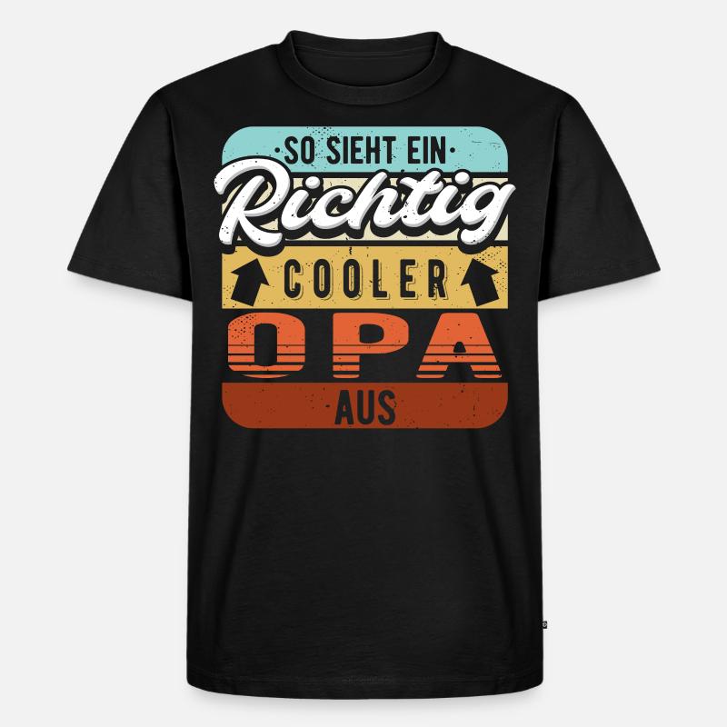 Opa Großvater Großvati Geschenk - Männer Premium Bio T-Shirt - Schwarz