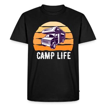 Camp Leben - Men's Premium Organic T-Shirt - black - Front - Nico (187cm)