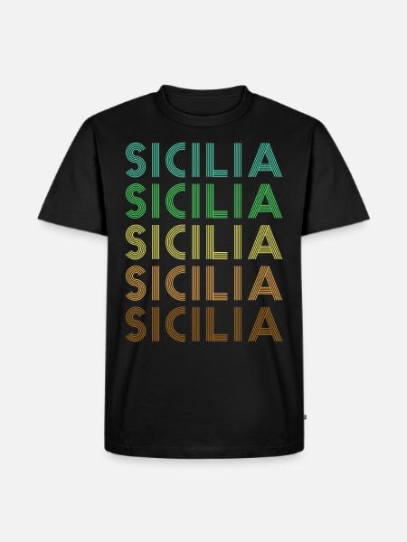 Sizilien Retro Sicilia - Herre Premium økologisk T-shirt - sort