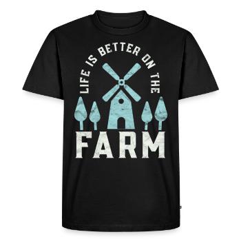 Farming Life is Better On The Farm Farmer Arable - Men's Premium Organic T-Shirt - black - Front - Nico (187cm)