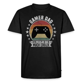 Gamer Papa - T-shirt Premium bio Homme - noir - Devant - Nico (187cm)