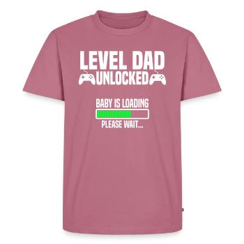 Level Dad unlocked - Männer Premium Bio T-Shirt - Mauve - Vorne - Nico (187cm)
