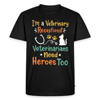 Veterinary Receptionist Veterinary Assistant Gift - Men's Premium Organic T-Shirt - black - Front - Nico (187cm)