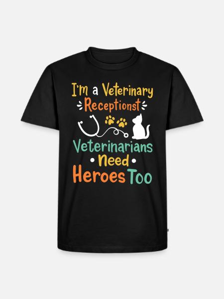 Veterinary Receptionist Veterinary Assistant Gift - Men's Premium Organic T-Shirt - black