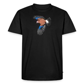 Geai I chasseur d’oiseau bois motif pour - T-shirt Premium bio Homme - noir - Devant - Nico (187cm)