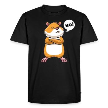 Stubborn Golden Hamster Dwarf Hamster - Men's Premium Organic T-Shirt - black - Front - Nico (187cm)