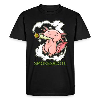 Smokesalotl - Drôle de Weed Axolotl Marijuana - T-shirt Premium bio Homme - noir - Devant - Nico (187cm)