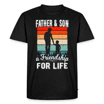 Père & fils Amitié Famille Partenaire - T-shirt Premium bio Homme - noir - Devant - Nico (187cm)